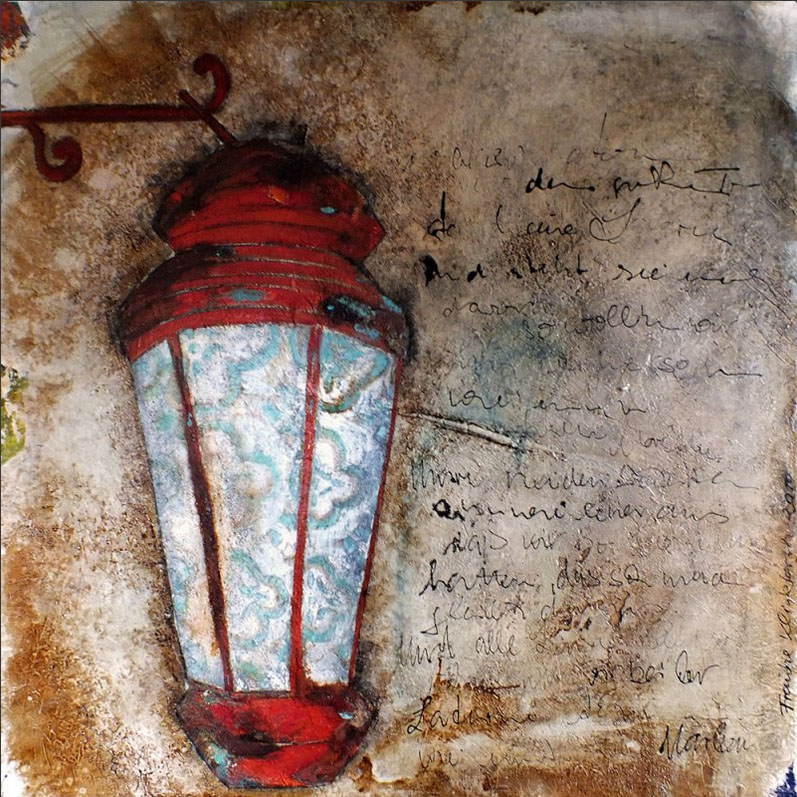 "Lilli Marleen", Acryl/Rost auf Leinwand, 80 x 80 x 3,8 cm